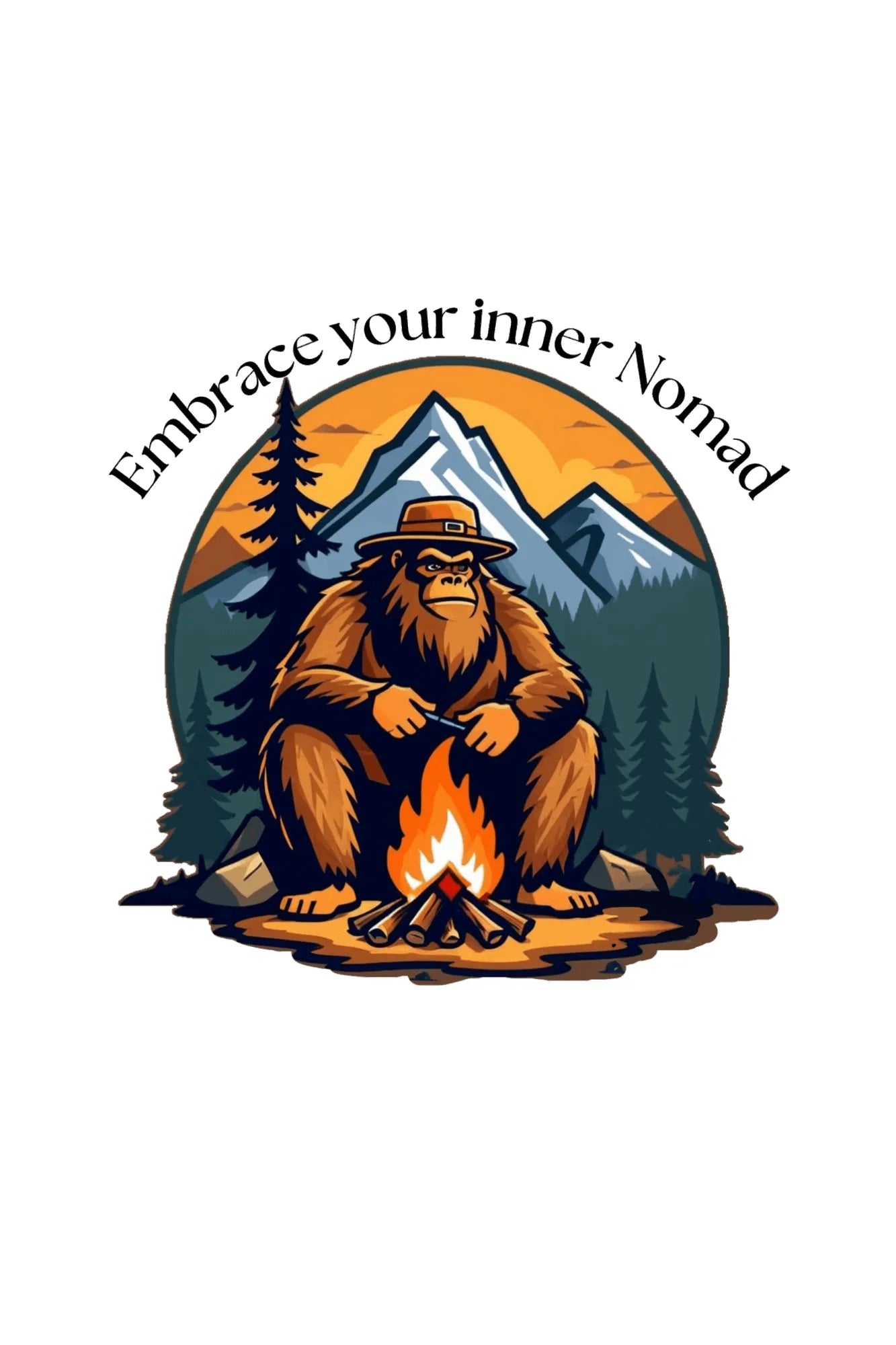 Camping Sasquatch Sticker - Wild Nights in the Wilderness  Description:
