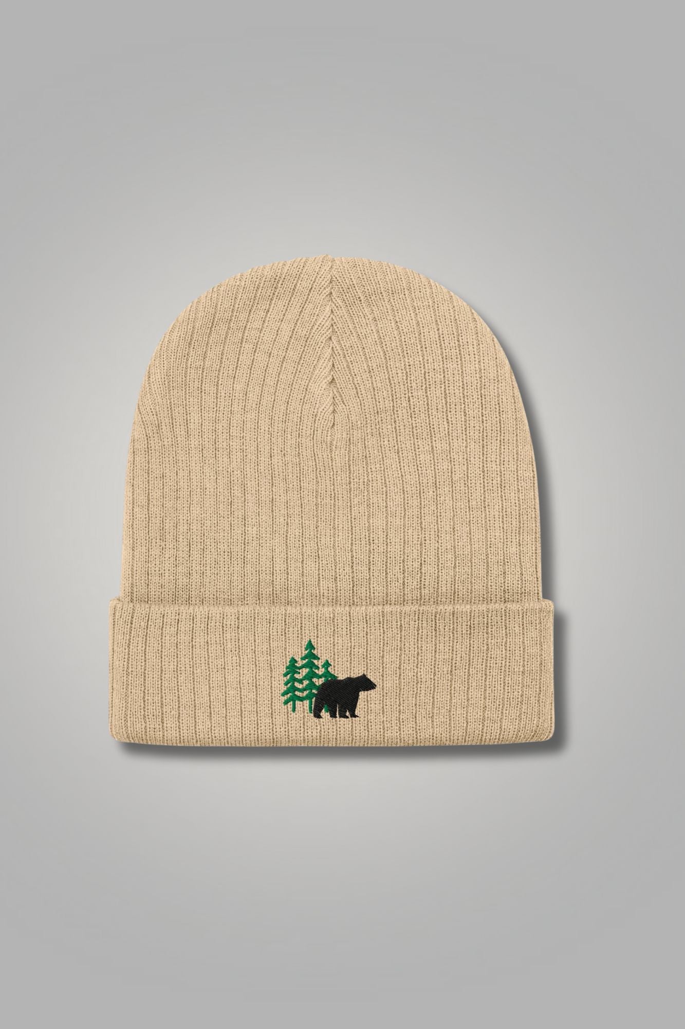 Embroidered Bear Beanie – Cozy Trail Cap for Cold Weather