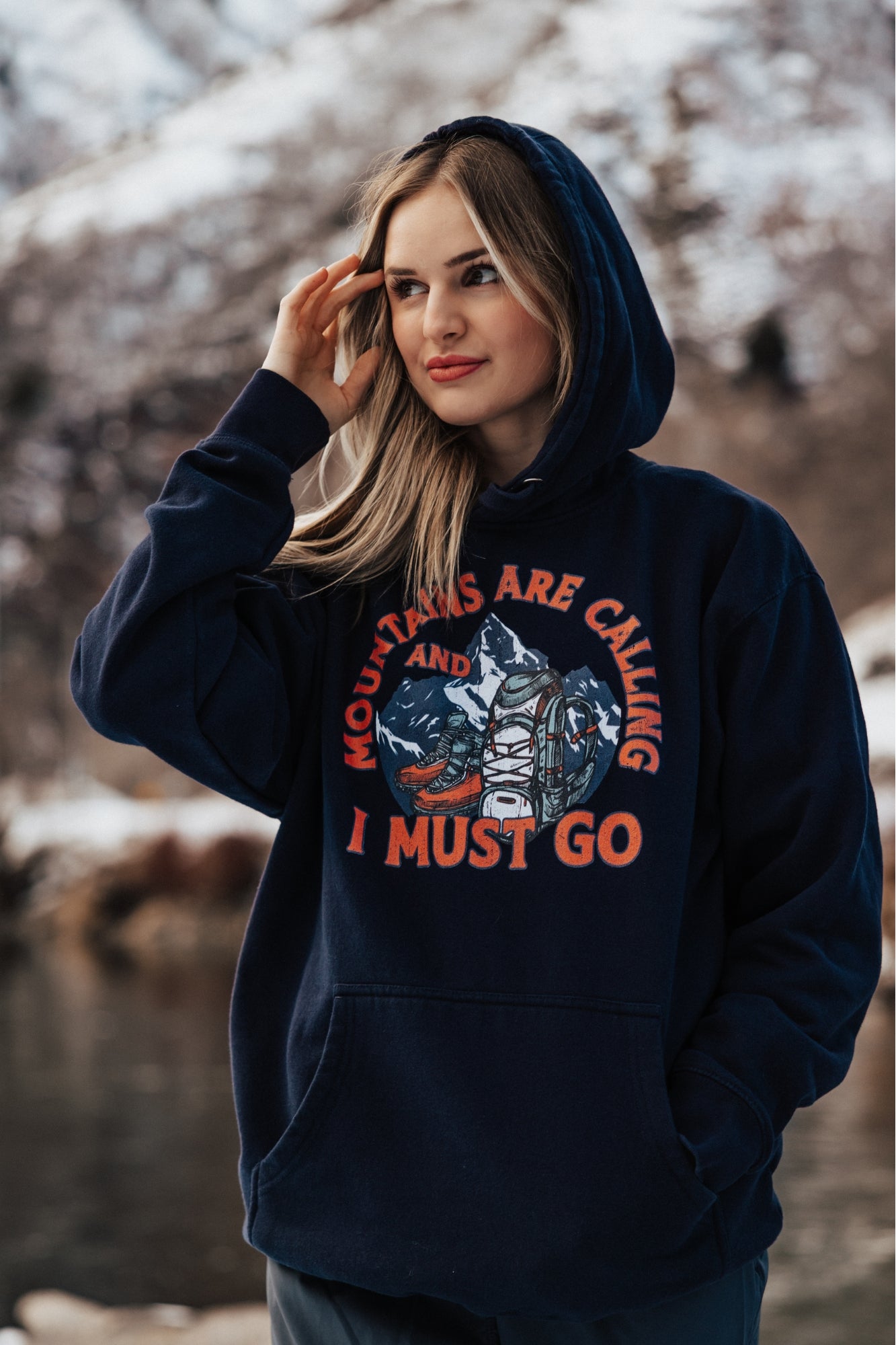 The Mountains are calling Hike Graphic hoodie Unisex Hoodie