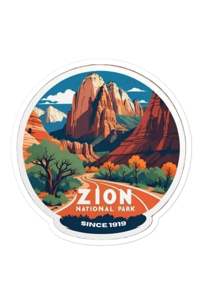 Zion National Park Sticker - Adventure in the Red Rocks