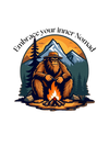 Camping Sasquatch Sticker - Wild Nights in the Wilderness  Description: