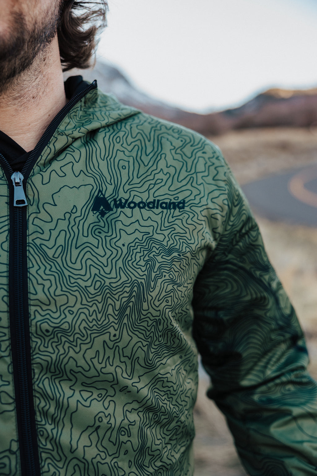 Unisex Topography Windbreaker – Lightweight Outdoor Jacket for Hiking & Backpacking