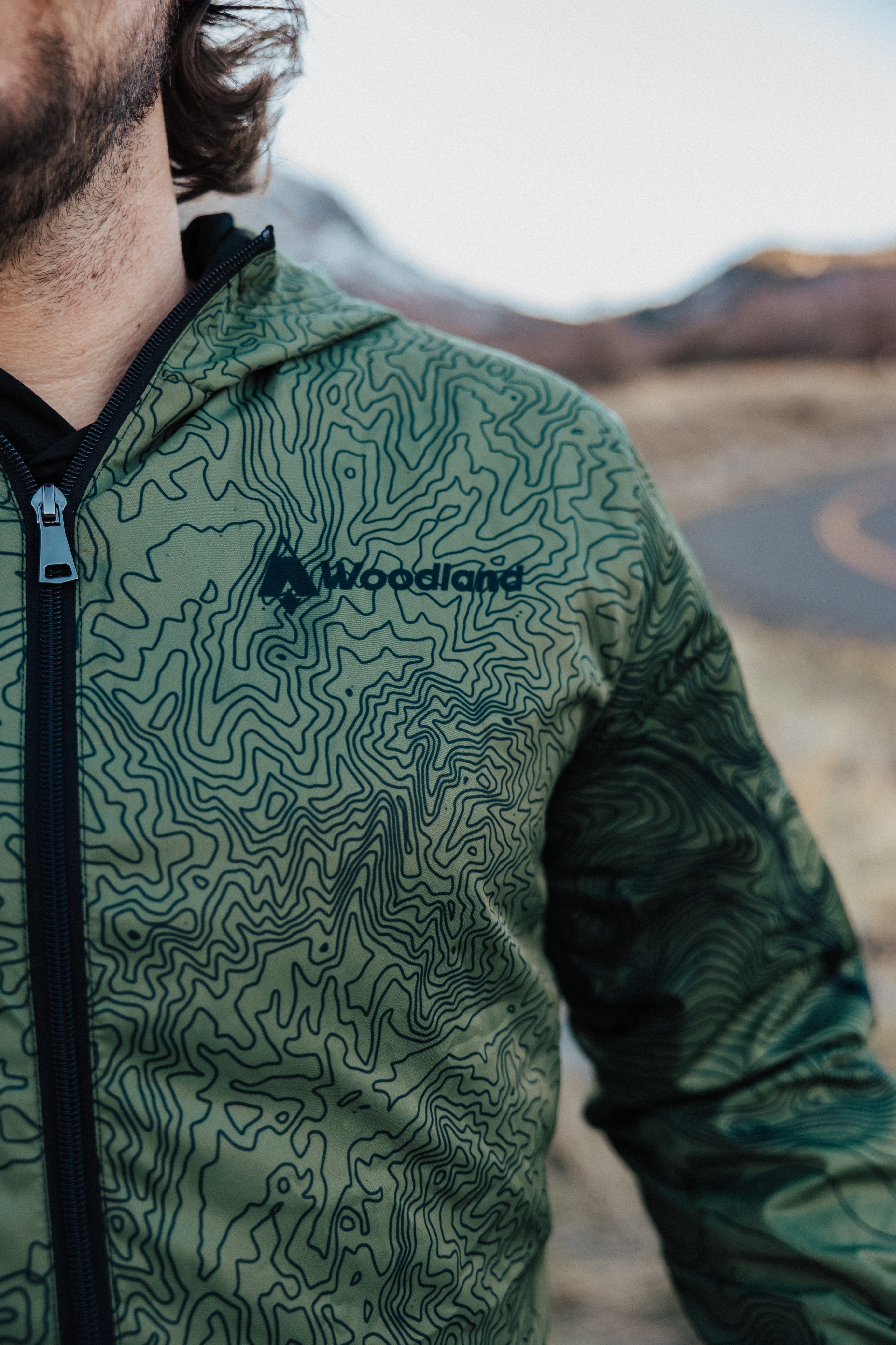 Unisex Topography Windbreaker – Lightweight Outdoor Jacket for Hiking & Backpacking