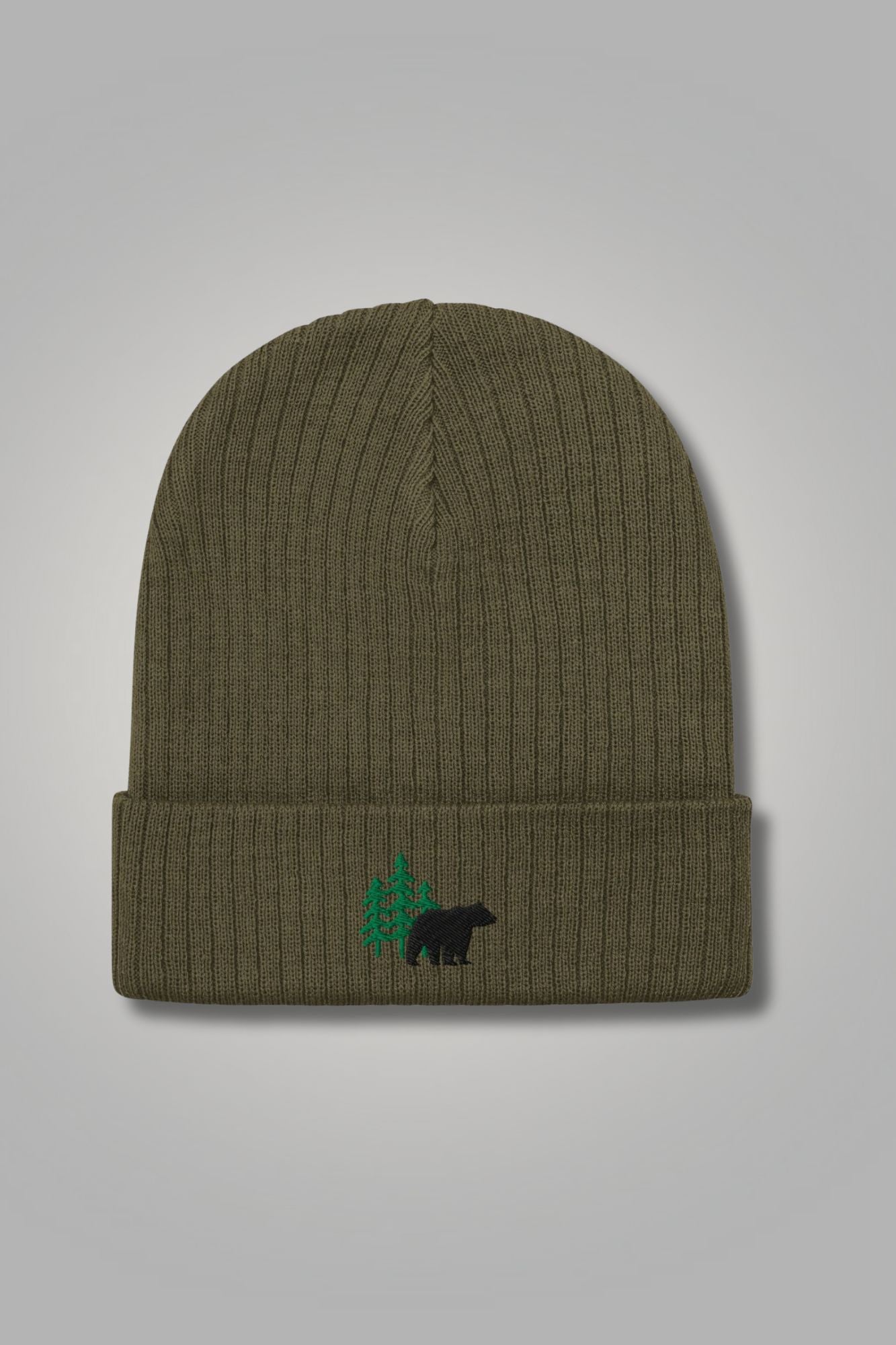 Embroidered Bear Beanie – Cozy Trail Cap for Cold Weather