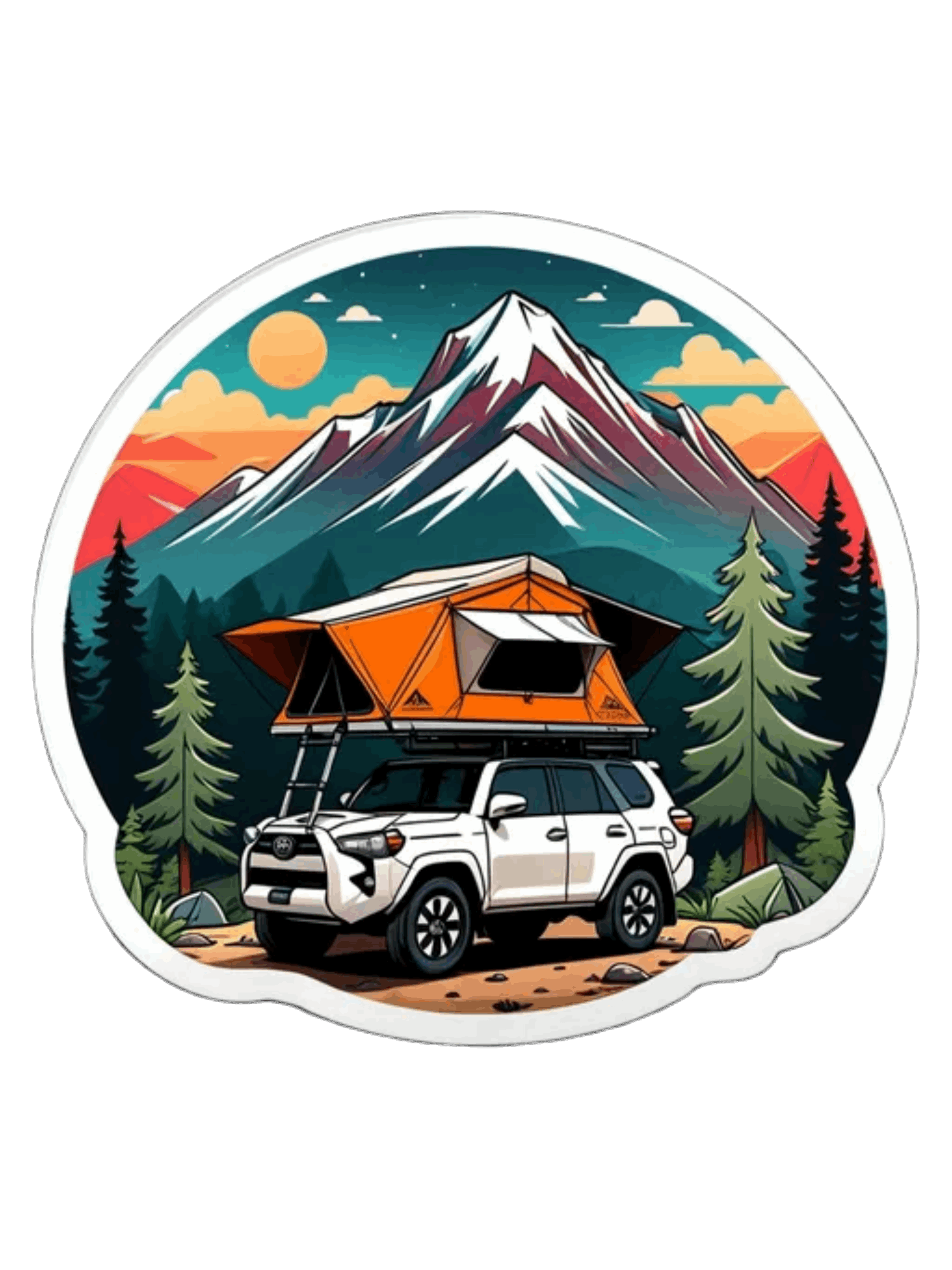 Roof top tent suv sticker