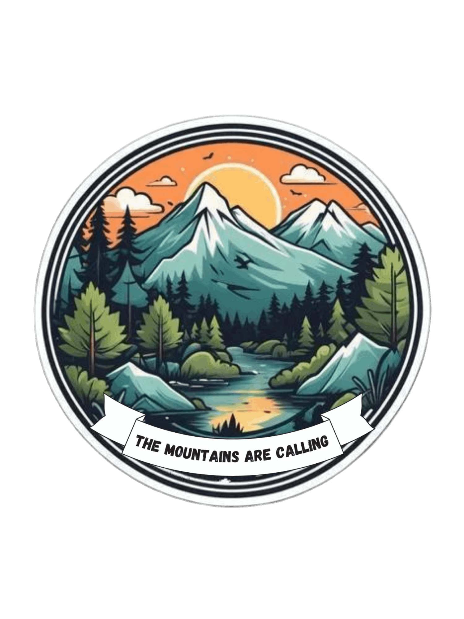 the mountains are callling sticker!