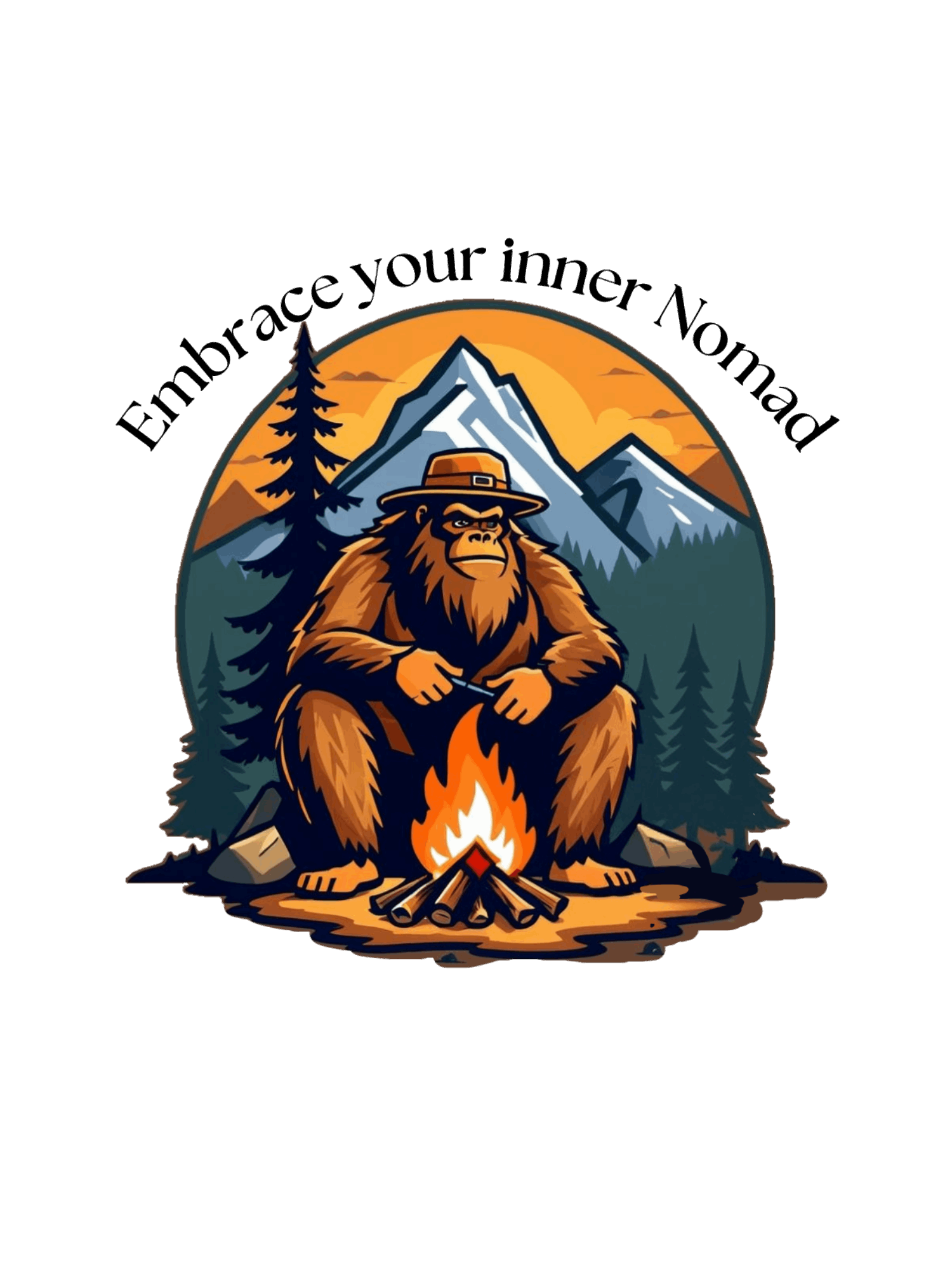 Camping Sasquatch Sticker - Wild Nights in the Wilderness  Description: