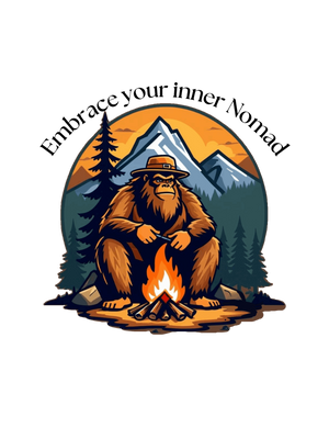 Camping Sasquatch Sticker - Wild Nights in the Wilderness  Description: