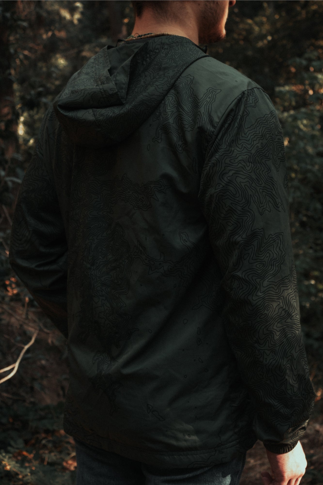 Unisex Topography Windbreaker – Lightweight Outdoor Jacket for Hiking & Backpacking